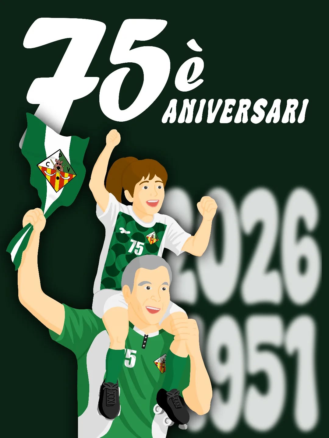 👏Ja tenim cartell guanyador del concurs de cartells del 75è aniversari.
💚🤍 El cartell amb el lema "De l'avi a la néta, 75 anys d'una mateixa passió", de l'Ana Pérez Martínez serà el que representarà al club en aquesta efemèride tant important.
🎉Moltes felicitats @ana__2109 i us volem agrair a totes i tots els que hi heu participat!