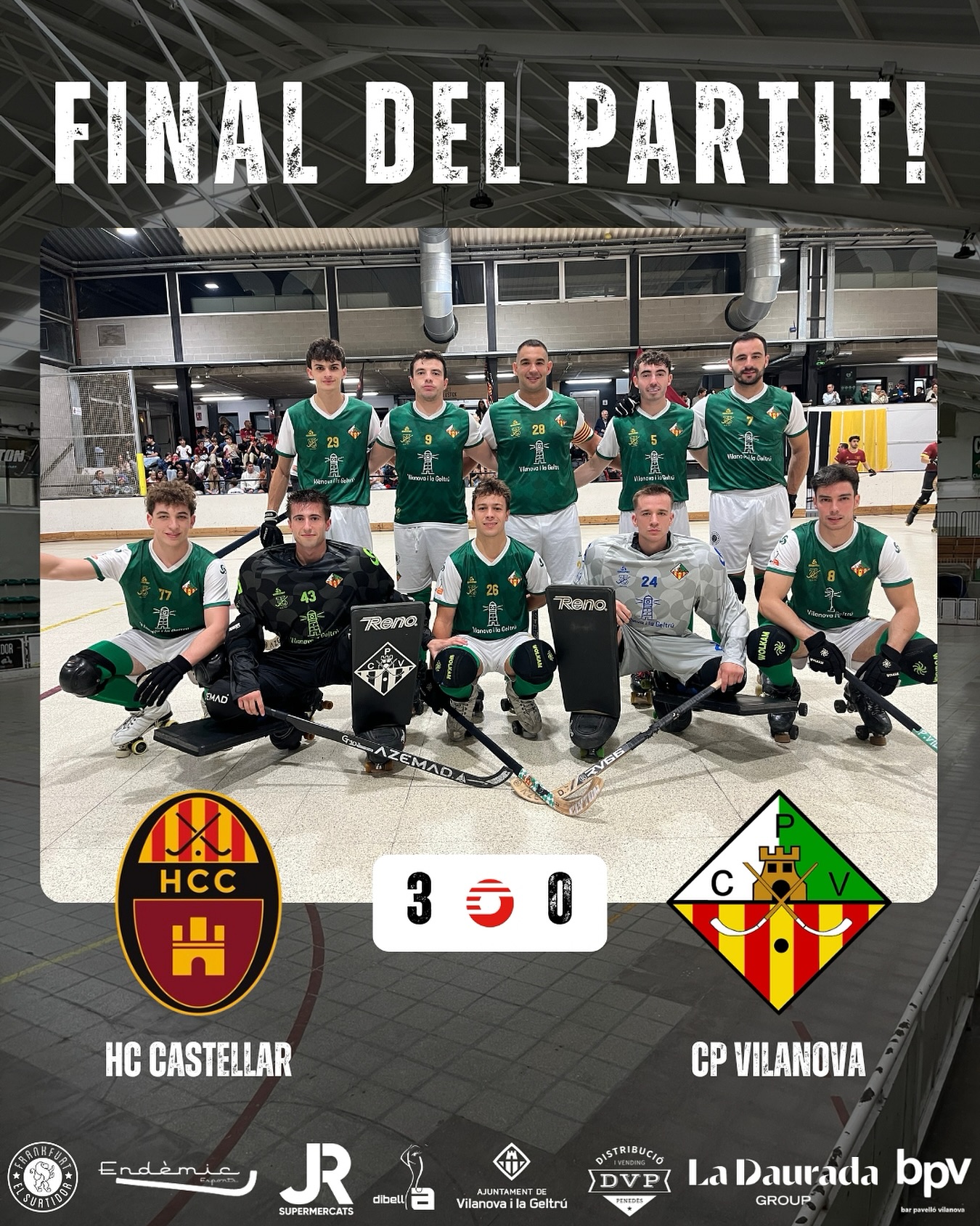 Derrota davant el @hoquei_club_castellar per 3-0!

Seguim treballant nois!💪🏻💚🤍