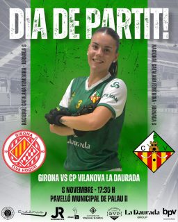 Dissabte disputarem la jornada 8 de Nacional Catalana!💚🤍

@girona.ch vs @cpvilanova 

8/11/25 🗓️
17:30 ⏰
Pavelló municipal de Palau 2📍

Som-hi patí!💪🏻
