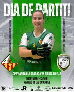 Dissabte disputarem la jornada 7 de Nacional Catalana!💚🤍

@cpvilanova vs @chpbiguesiriells 

1/11/25 🗓️
17:45h ⏰
Pavelló de les Casernes📍

Som-hi patí!💪🏻