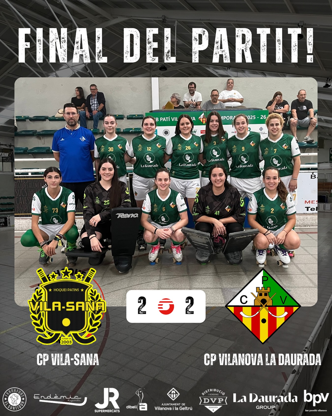 Empat davant el @hoquei_vilasana per 2-2!

Gols (x1) @albarosell2 (x1) @queeraalt_12 🏑

Seguim treballant noies!💪🏻💚🤍
