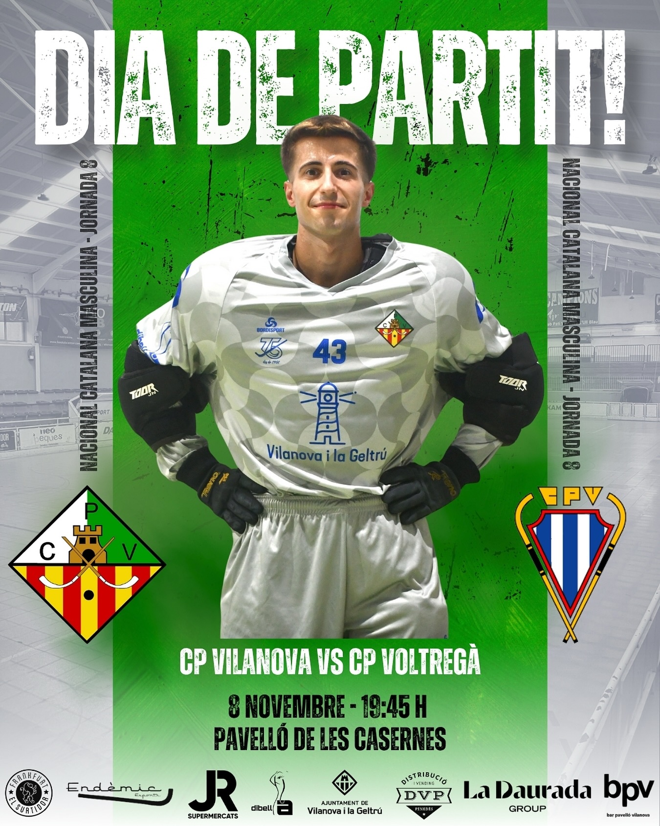 Dissabte disputarem la jornada 8 de Nacional Catalana!💚🤍

@cpvilanova vs @cpvoltrega 

8/11/25 🗓️
19:45h ⏰
Pavelló de les Casernes📍
Canal Blau Televisió📺

Som-hi patí!💪🏻