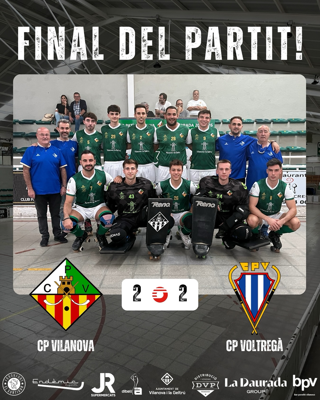 Empat davant el @cpvoltrega per 2-2!

Gols (x1) @joseloda (x1) @_.jjooordiii26 

Seguim treballant nois!💪🏻💚🤍