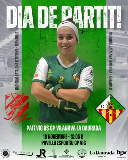 Diumenge disputarem la jornada 9 de Nacional Catalana!💚🤍

@vichoqueiclub vs @cpvilanova 

16/11/25 🗓️
18:00 ⏰
Pavelló esportiu CP Vic📍

Som-hi patí!💪🏻