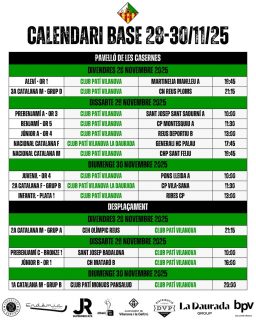 Partits del cap de setmana del 28-30 de Novembre!💚🤍

Som-hi patí!🔥