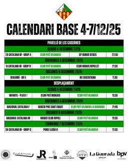 Partits del cap de setmana del 4-7 de Desembre!💚🤍

Som-hi patí!🔥