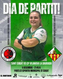 Divendres disputarem la jornada 12 de Nacional Catalana!💚🤍

@phcsantcugat vs @cpvilanova 

5/12/25 🗓️
21:45 ⏰
Pavelló Esportiu Municipal ST Cugat📍

Som-hi patí!💪🏻
