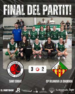 Derrota davant el @phcsantcugat per 3-2!

Gols (x2) @mcordoba7 🏑

Seguim treballant noies!💪🏻💚🤍
