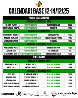Partits del cap de setmana del 12-14 de Desembre!💚🤍

Som-hi patí!🔥