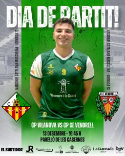 Dissabte disputarem la jornada 13 de Nacional Catalana!💚🤍

@cpvilanova vs @okcevendrell 

13/12/25 🗓️
19:45h ⏰
Pavelló de les Casernes📍
Canal Blau Televisió📺

Som-hi patí!💪🏻