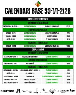 Partits del cap de setmana del 30-1 de Gener-Febrer!💚🤍

Som-hi patí!🔥