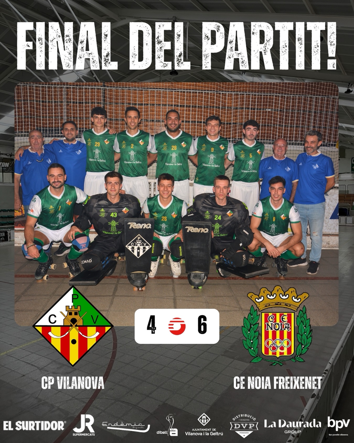 Derrota davant el @cenoia per 4-6!

Gols (x2) @marccarrasco__ (x1) @joan_vazquez7 (x1) @axelrumoo 🏑

Seguim treballant nois!💪🏻💚🤍