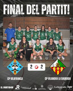 Empat davant el @cpvilafranca per 2-2!

Gols (x2) @mcordoba7 🏑

Seguim treballant noies!💪🏻💚🤍