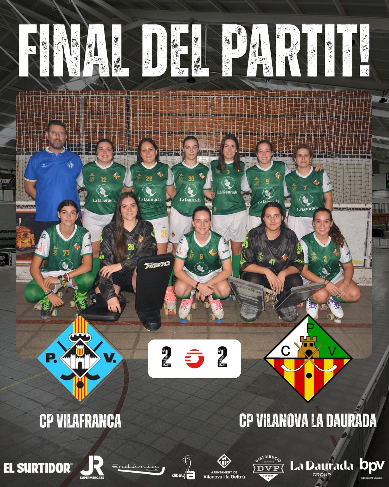 Empat davant el @cpvilafranca per 2-2!

Gols (x2) @mcordoba7 🏑

Seguim treballant noies!💪🏻💚🤍