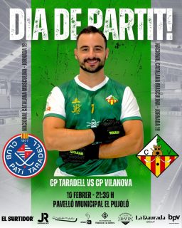 Dimarts disputarem la jornada 19 de Nacional Catalana!💚🤍

@cp_taradell vs @cpvilanova 

10/02/26 🗓️
21:30 ⏰
Pavelló Municipal el Pujoló📍
Canal Blau Ràdio📻

Som-hi patí!💪🏻