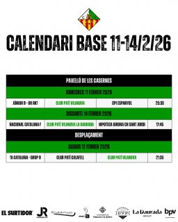 Partits del cap de setmana del 11-14 de Febrer!💚🤍

Som-hi patí!🔥