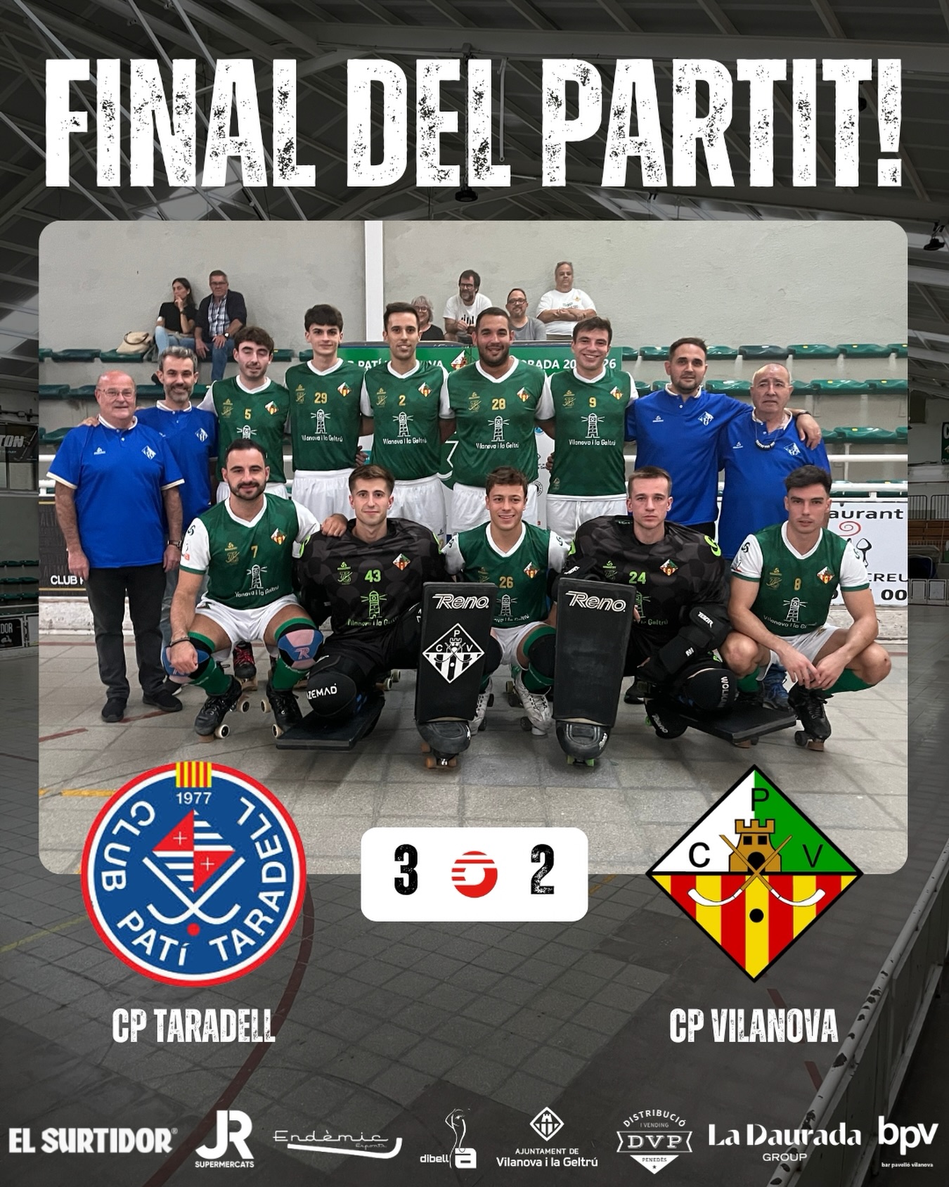 Derrota davant el @cp_taradell per 3-2!

Gols (x2) @joan_vazquez7 🏑

Seguim treballant nois!💪🏻💚🤍