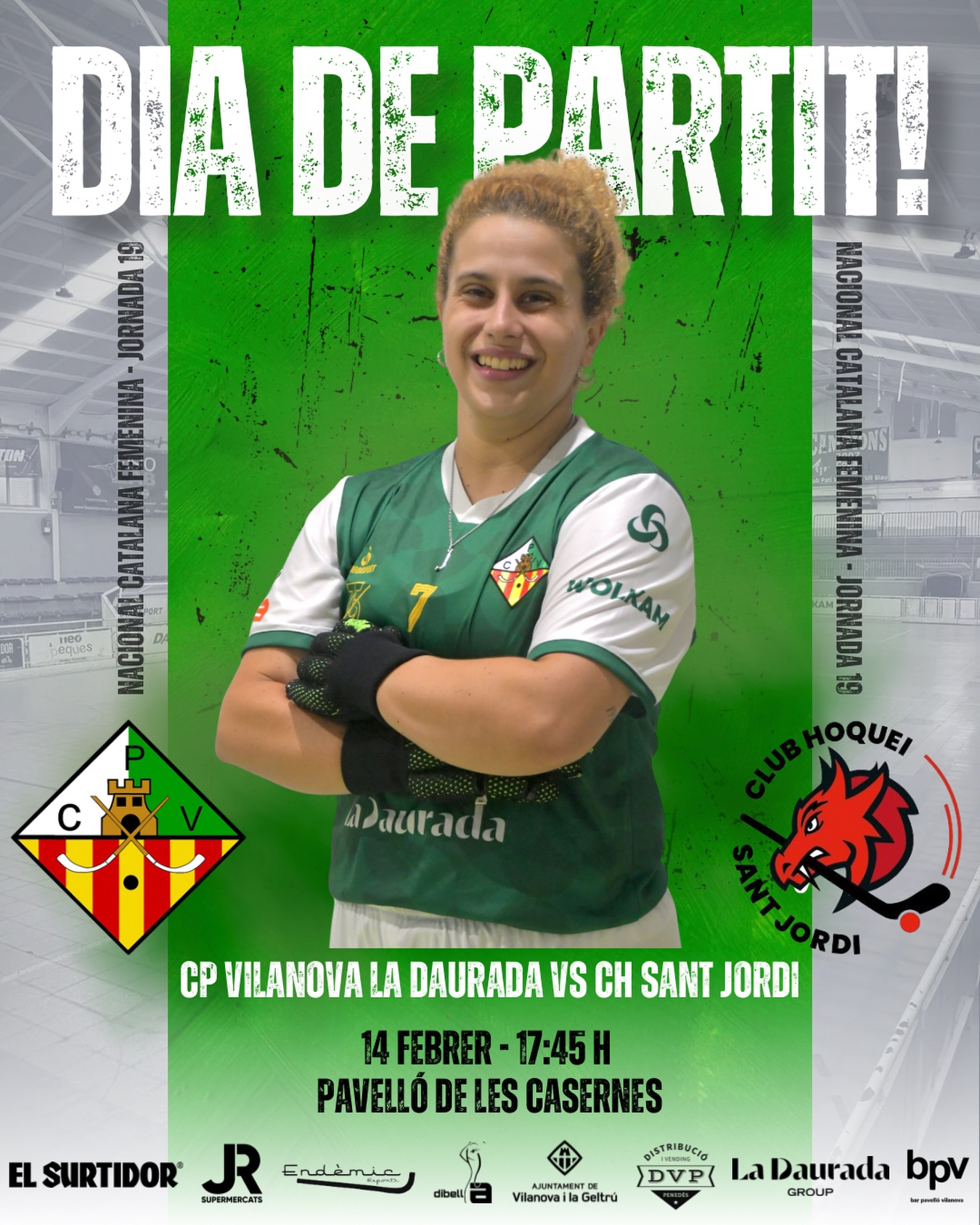 Dissabte disputarem la jornada 19 de Nacional Catalana!💚🤍

@cpvilanova vs @hoqueisantjordi 

14/02/26 🗓️
17:45h ⏰
Pavelló de les Casernes📍

Som-hi patí!💪🏻