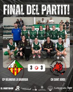 Empat davant el @hoqueisantjordi per 3-3!

Gols (x2) @m.asensi16 (x1) @mcordoba7 🏑

Seguim treballant noies!💪🏻💚🤍