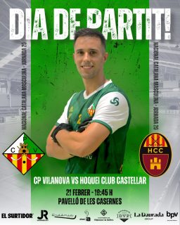 Dissabte disputarem la jornada 20 de Nacional Catalana!💚🤍

@cpvilanova vs @hoquei_club_castellar 

21/02/26 🗓️
19:45h ⏰
Pavelló de les Casernes📍
Canal Blau Televisió📺

Som-hi patí!💪🏻