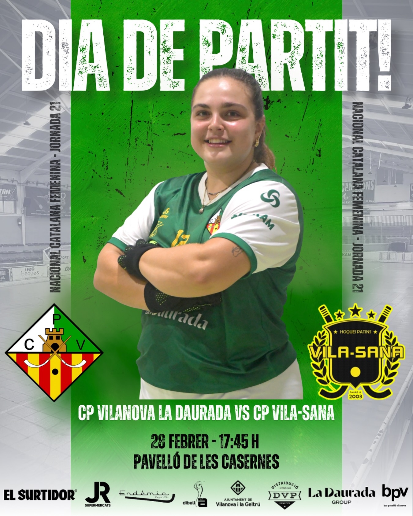 Dissabte disputarem la jornada 21 de Nacional Catalana!💚🤍

@cpvilanova vs @hoquei_vilasana 

28/02/26 🗓️
17:45h ⏰
Pavelló de les Casernes📍

Som-hi patí!💪🏻