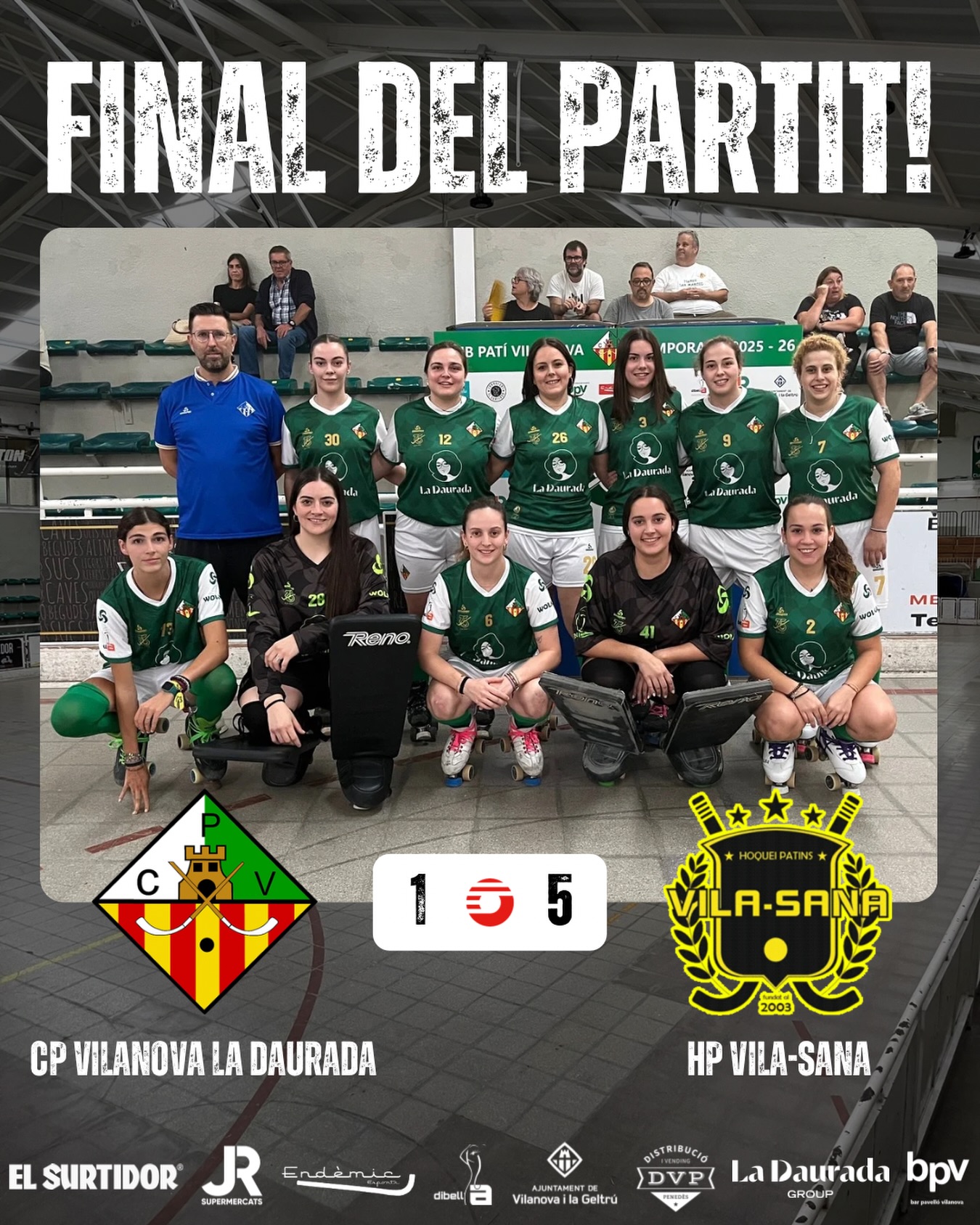 Derrota davant el @hoquei_vilasana per 1 - 5!

Gols (x1) @mcordoba7 🏑

Seguim treballant noies!💪🏻💚🤍