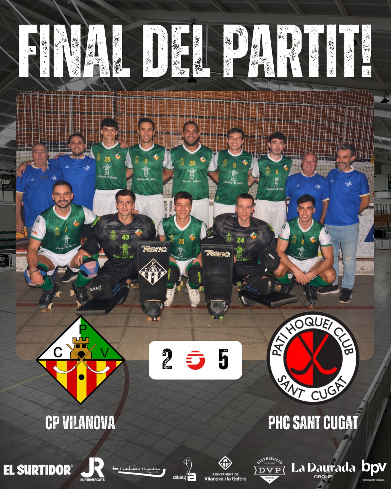 Derrota davant el @phcsantcugat per 2-5!

Gols (x1) @_.jofrixx._ (x1) @davidlecha8 🏑

Seguim treballant nois!💪🏻💚🤍