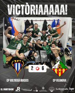 Victòria davant el @cpvoltrega per 2-6!

Gols (x2) @joseloda (x2) @joan_vazquez7 (x1) @b_manent2 (x1) @_.jofrixx._ 🏑

Seguim treballant nois!💪🏻💚🤍