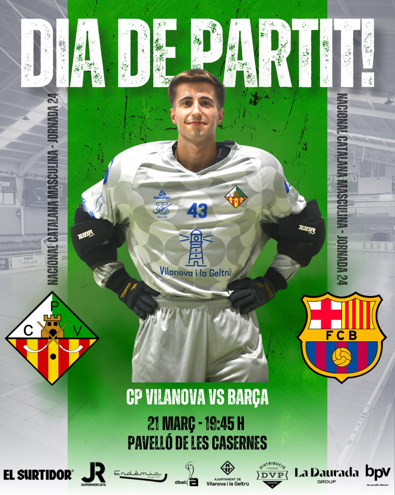Dissabte disputarem la jornada 24 de Nacional Catalana!💚🤍

@cpvilanova vs @fcbhoquei 

21/03/26 🗓️
19:45h ⏰
Pavelló de les Casernes📍
Canal Blau Televisió📺

Som-hi patí!💪🏻