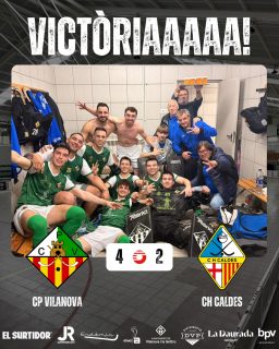 Victòria davant el @chcaldes per 4-2!

Gols (x2) @usebri99 (x1) @joan_vazquez7 (x1) @marccarrasco__ 🏑

Seguim treballant nois!💪🏻💚🤍
