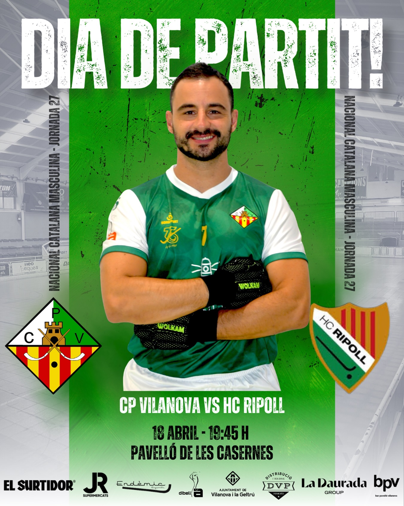 Dissabte disputarem la jornada 27 de Nacional Catalana!💚🤍
@cpvilanova vs @hoqueiclubripoll
18/04/26 🗓️
19:45h ⏰
Pavelló de les Casernes📍
Canal Blau Televisió📺
Som-hi patí!💪🏻