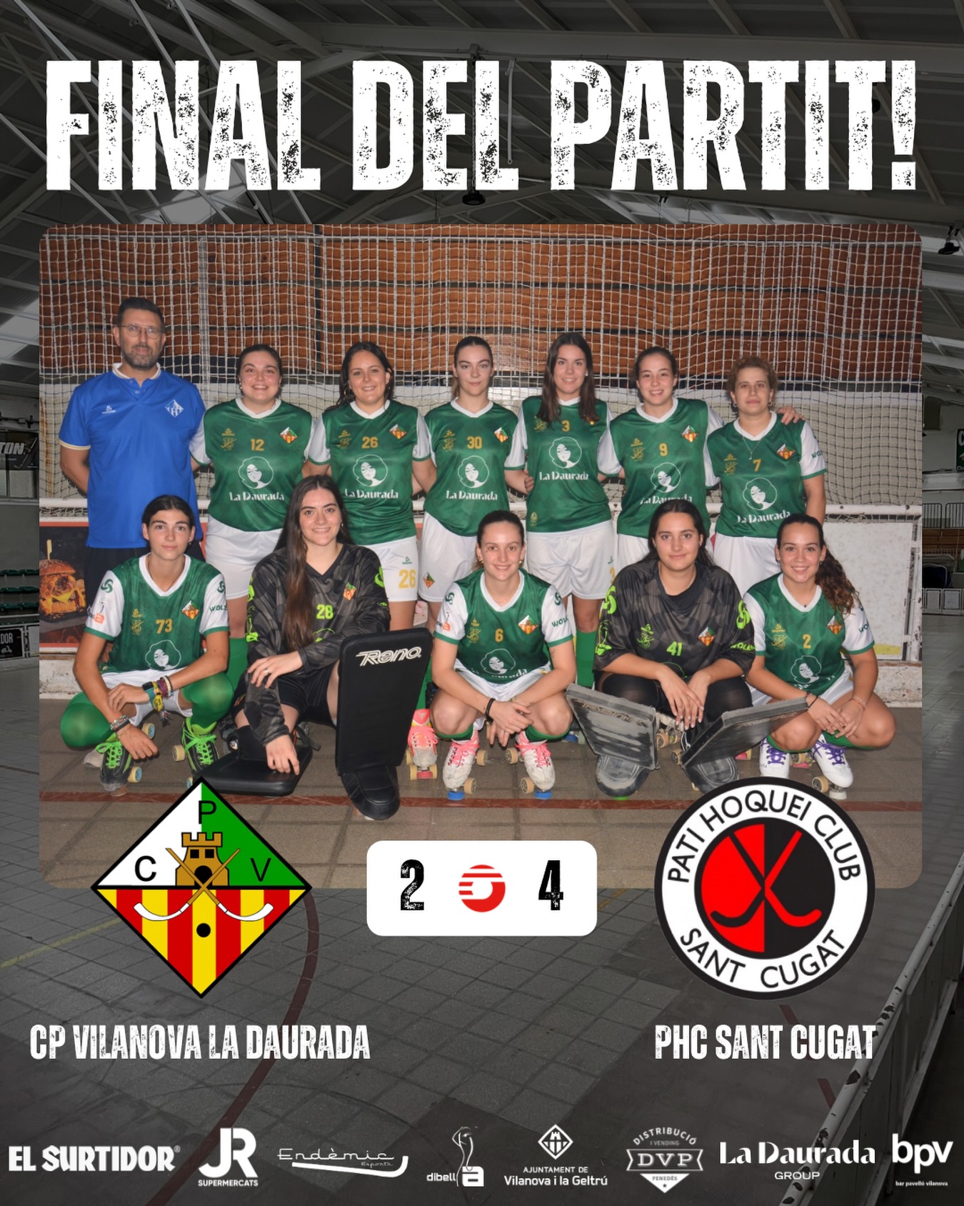 Derrota davant el @phcsantcugat per 2 - 4!

Gols (x1) @mcordoba7 (x1) @aresnoguera 🏑

Seguim treballant noies!💪🏻💚🤍
