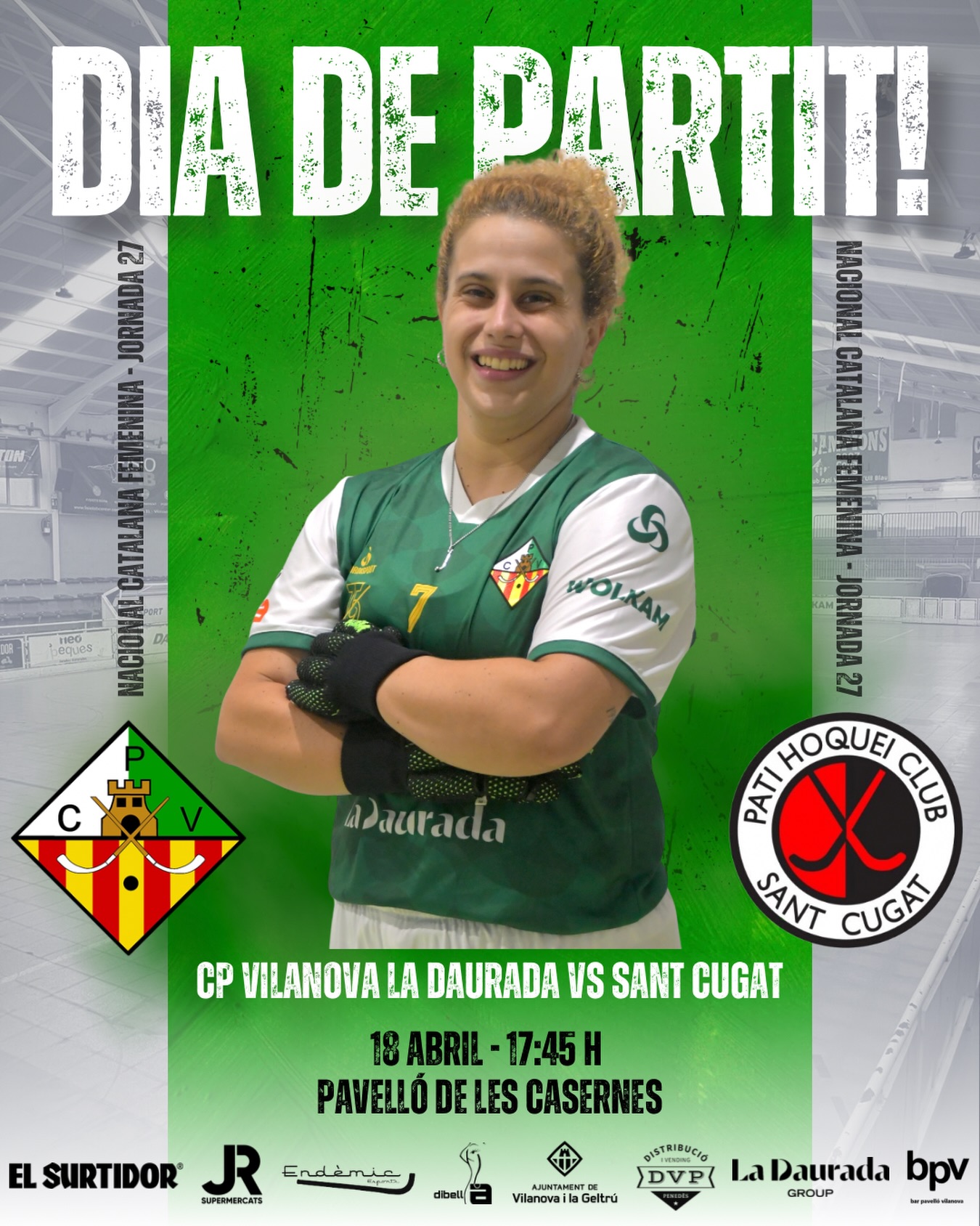 Dissabte disputarem la jornada 27 de Nacional Catalana!💚🤍
@cpvilanova vs @phcsantcugat
18/04/26 🗓️
17:45h ⏰
Pavelló de les Casernes📍
Som-hi patí!💪🏻