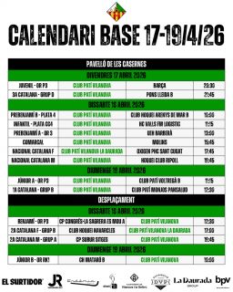 Partits del cap de setmana del 17-19 d’Abril!💚🤍

Som-hi patí!🔥
