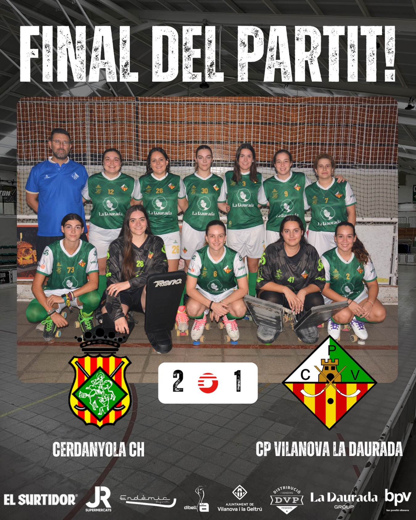 Derrota davant el @cerdanyola_ch per 2 - 1!

Gols (x1) @queeraalt_12 🏑

Seguim treballant noies!💪🏻💚🤍
