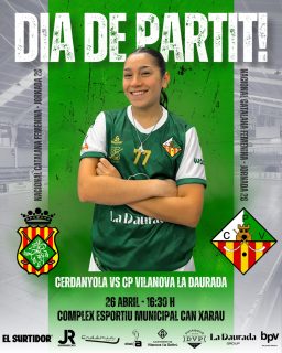 Diumenge disputarem la jornada 28 de Nacional Catalana!💚🤍

@cerdanyola_ch vs @cpvilanova 

26/04/26 🗓️
16:30 ⏰
Complex Esportiu Municipal Can Xarau📍

Som-hi patí!💪🏻