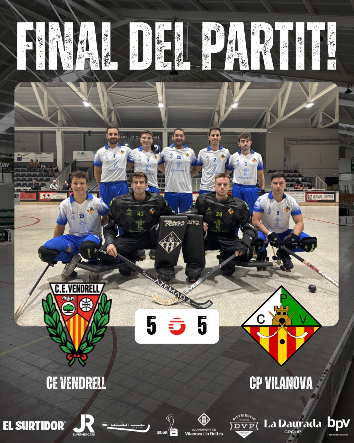 Empat davant el @okcevendrell per 5-5!

Gols (x2) @marccarrasco__ (x1) @joan_vazquez7 (x1) @_.jjooordiii26 (x1) @usebri99 🏑

Seguim treballant nois!💪🏻💚🤍