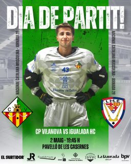 Dissabte disputarem la jornada 29 de Nacional Catalana!💚🤍

@cpvilanova vs @igualadahc 

2/05/26 🗓️
19:45h ⏰
Pavelló de les Casernes📍
Canal Blau Televisió📺

Som-hi patí!💪🏻
