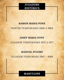 💚75 ESSENCIALS🤍

Avui posem el focus en tres noms que són sinònim de glòria. Tres campions que van escriure pàgines d’or a finals dels 60 i mitjans dels 70:

Ramon Maria Pons (1966-1969): Un porter excel·lent que es va guanyar l’afició amb la seva personalitat afable i una col·locació perfecta sota els pals. Va ser el guardià de la porteria en la conquesta del Campionat d’Espanya del 68 a Alacant i sots-campió del món amb la selecció el mateix any. La temporada 1968-1969 va ser semi-finalista de la Copa d’Europa🛡️🧤

Josep Maria Pont (1975-1977): Un defensa potent, tècnic i d’una regularitat admirable. Sempre serà recordat per ser l’autor del penal decisiu a la final d’Alcoi, marcant el gol que ens donava el Campionat d’Espanya 75/76. També va ser sots-campió de lliga (75/76), sots-campió d’Europa amb el Patí (76/77) i campió del món amb la selecció (72)🎯🏆

Manuel Puigbó (1967-1968): Considerat un dels millors jugadors del món, va arribar al club amb 36 anys per aportar la seva classe i experiència inigualables. La seva qualitat va ser el motor que va conduir l’equip cap el títol de campions d’Espanya (67/68). Una llegenda amb 3 Mundials (54/55/64) i 3 Europeus (54/55/57) al seu palmarès🌟🏒

Tres herois que van fer créixer la llegenda del Patí a base de talent i títols. Gràcies per tot!