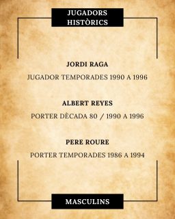 💚75 ESSENCIALS🤍

Avui recordem tres figures cabdals de la dècada dels 90:

Jordi Raga (1990-1996): El capità carismàtic. Amb un caràcter ultra competitiu, Raga unia potència i una tècnica depurada que el convertien en el referent absolut de l’equip a la pista. Va ser el líder en els ascensos consecutius a Divisió d’Honor A-2 (91/92) i A-1 (92/93)💪🏻🏆

Albert Reyes (dècada 80 / 1990-1996): Format a l’Escola Pia Samà, va destacar per la seva concentració inquebrantable sota pals, els seus reflexos i una tècnica de porter exquisida. Va defensar la porteria verd-i-blanca amb solvència durant anys clau.
Sots-campió Aleví 1981-82🧤✨

Pere Roure (1986-1994): Format a l’Escola Pia Samà, Roure es va caracteritzar per la seva valentia, agilitat i elegància. Va ser protagonista de tres ascensos històrics: el de la temporada 88/89 a Divisió d’Honor, i els consecutius a A-2 (91/92) i A-1 (92/93) 🛡️🚀

Gràcies per defensar el nostre escut!