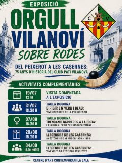 🤍Actes complementaris Exposició del 75è aniversari💚
📣 Amb motiu de l’Exposició del 75è Aniversari del Club Patí Vilanova, hem preparat diversos actes complementaris perquè pugueu viure encara més aquesta celebració.
🗓️ Consulteu la programació a la diapositiva i reserveu les dates!
📍 Exposició oberta fins al 13 de setembre
Us hi esperem!!