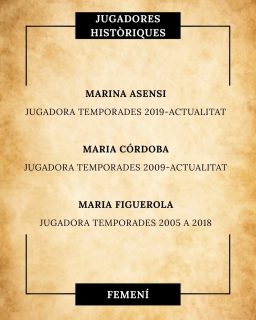 💚75 ESSENCIALS🤍

Avui iniciem el capítol de les jugadores històriques del patí amb tres llegendes del club:

Marina Asensi (2019-Actualitat): Capitana del C. P. Vilanova, una referència tant dins com fora de la pista. Jugadora amb una gran capacitat golejadora, determinant en els partits importants. 

Maria Córdoba (2009-actualitat): Formada a la base, s'ha convertit en un exemple de creixement i fidelitat al club. 
Campiona de la Copa de la Reina temporada 2017-2018 a Vilanova. 

Maria Figuerola (2005-2018): Llegenda del Club Patí Vilanova, 
Doble campiona de la Copa de la Reina, les temporades 2008-2009  i 2017-18, les dues fites més importants de l’hoquei femení de l’entitat.