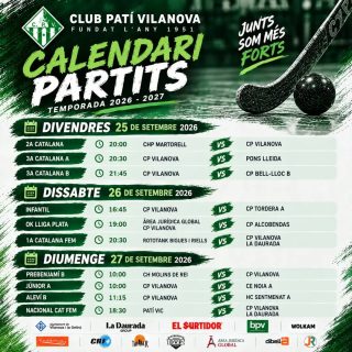 Partits del cap de setmana del 25 - 27 de Setembre💚🤍

Som-hi patí!🔥