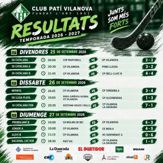 🏑 Resultats del cap de setmana del 25 al 27 de Setembre

💚🤍
