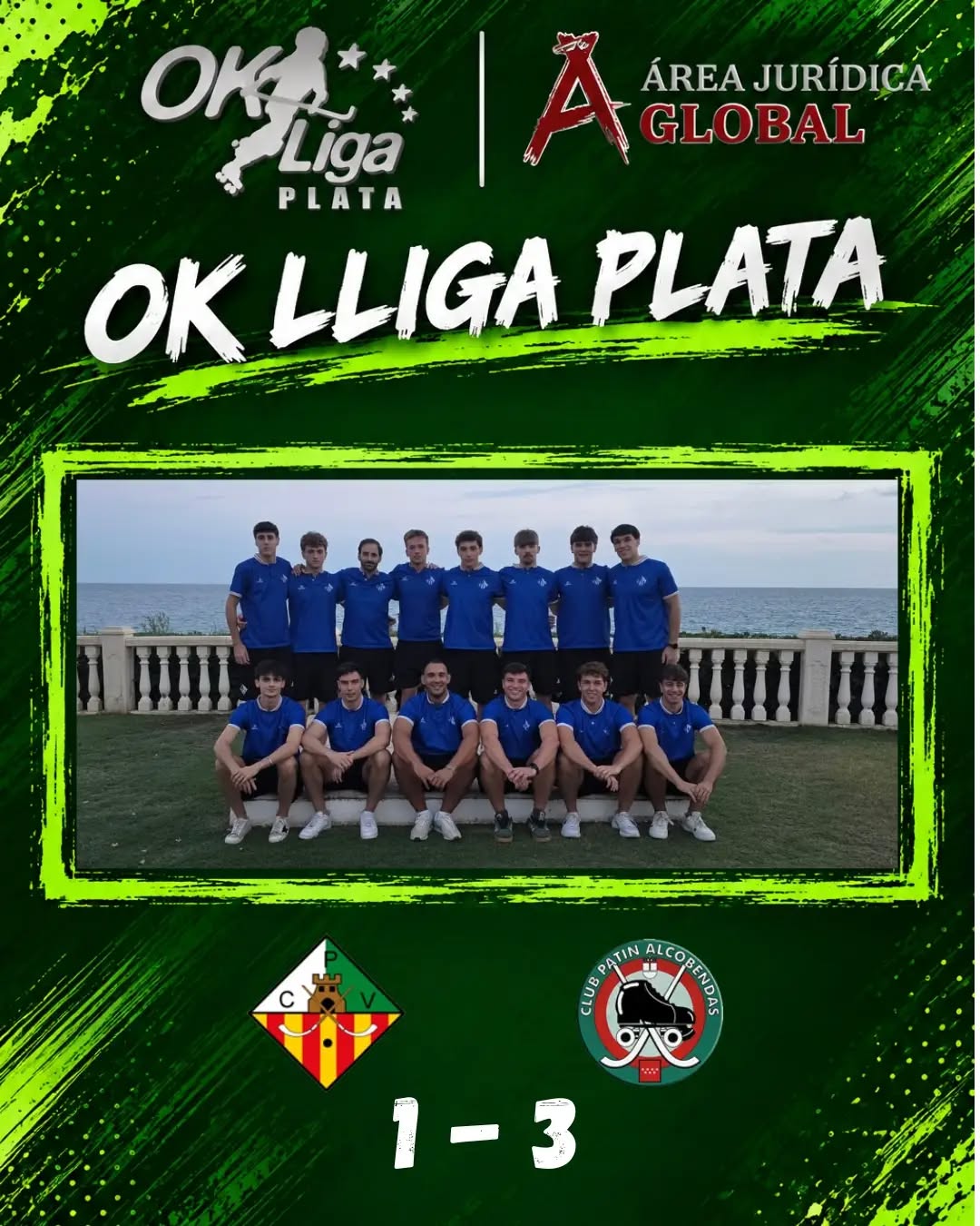 🏑 FINAL A LES CASERNES

No ens hem pogut endur la victòria en aquest primer partit de l’OK Lliga Plata.

✍️ Área Jurídica Global CP Vilanova 1–3 @cpalcobendas

Un partit molt intens i competit, on no hem deixat de lluitar fins a l’últim minut. 💪

Toca continuar treballant. La temporada tot just comença i aquest equip té molt a dir! 🔥

Gràcies a tota l’afició que ha omplert les Casernes i ha animat fins al final 💚🤍

SEGUIM! 💪🏑
SOM-HI PATÍ! 💚🤍