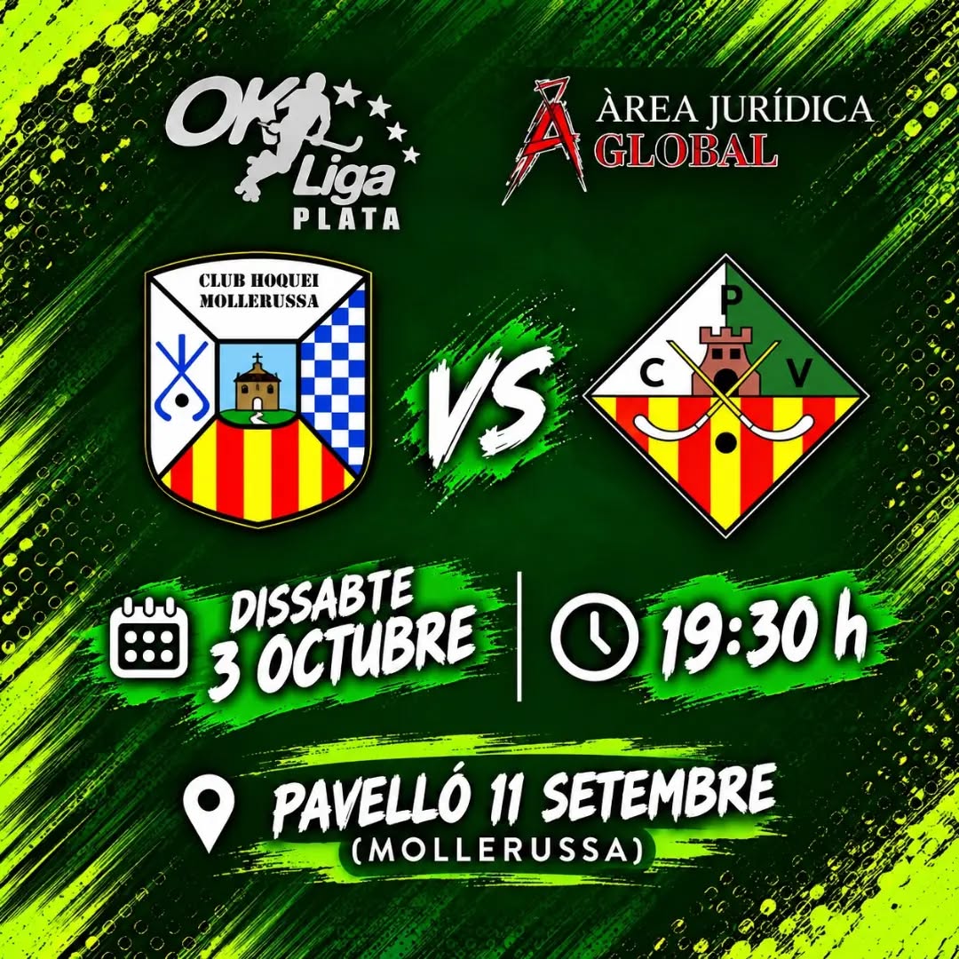 🔥Dissabte primer partit de lliga fora de casa, on intentarem aconseguir els primers punts de la temporada.

@chmollerussaprevintegral vs Área Jurídica Global CP Vilanova

🗓️ Dissabte 3/10
⏰ 19:30h
📍 Pavelló 11 de Setembre

Som-hi patí!💪🏻