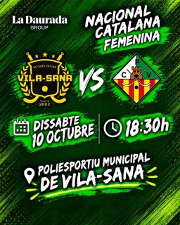 🔥Dissabte segon desplaçament de la temporada del Nacional Catalana Femení.

@hoquei_vilasana vs CP Vilanova La Daurada

🗓️ Dissabte 10/10
⏰ 18:30h
📍 Pavelló Municipal de Vila-sana

Som-hi patí!💚🤍