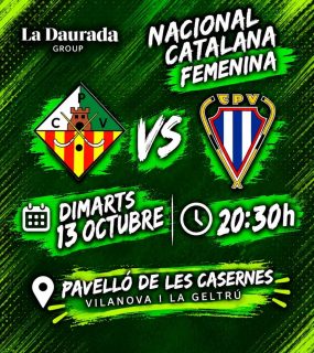 🔥Dimarts primer partit a casa del Nacional Catalana Femení.

CP Vilanova La Daurada vs @cpvoltregafemeni

🗓️ Dimarts 13/10
⏰ 20:30h
📍 Pavelló de Les Casernes

Som-hi patí!💚🤍