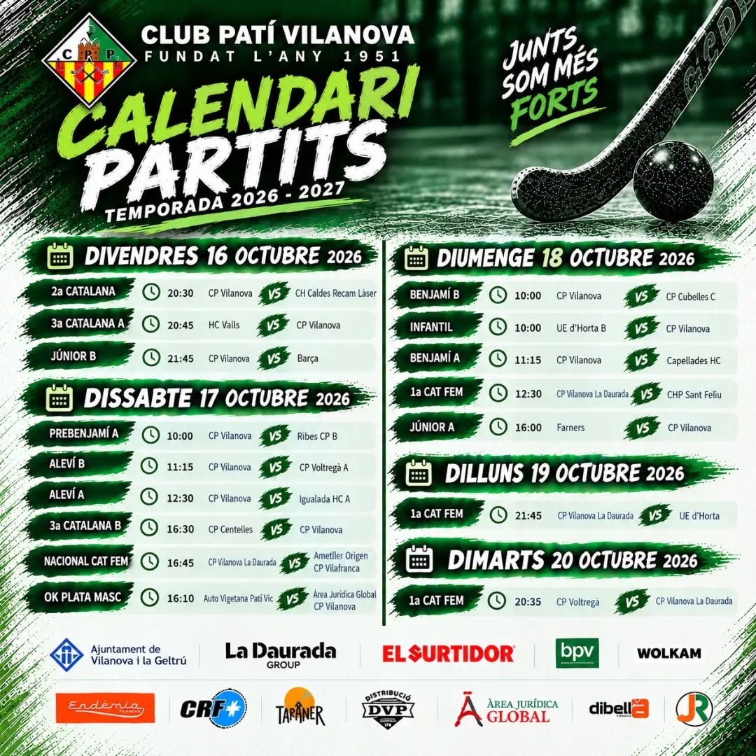 🗓 Calendari de partits per aquest cap de setmana 

💪💚🤍