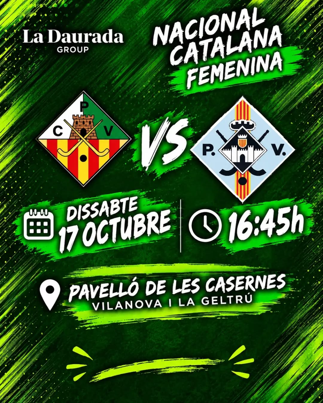 🔥Dissabte el Nacional Catalana Femení torna a jugar a casa.

CP Vilanova La Daurada vs @cpvilafranca

🗓️ Dissabte 17/10
⏰ 16:45h
📍 Pavelló de Les Casernes

Som-hi patí!💚🤍